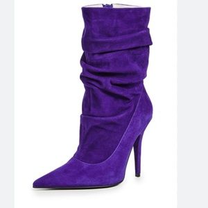 Jeffrey Campbell Erotic purple suede pointed toe boots